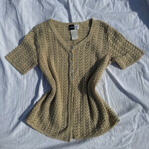 90’s Button-Up Knit Blouse